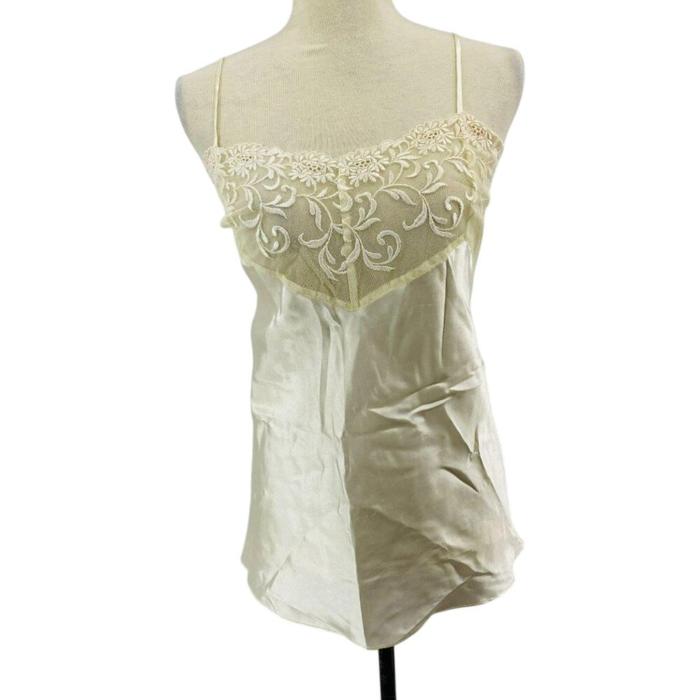 Vintage Woman Within Camisole Ivory Satin Lace Size 52